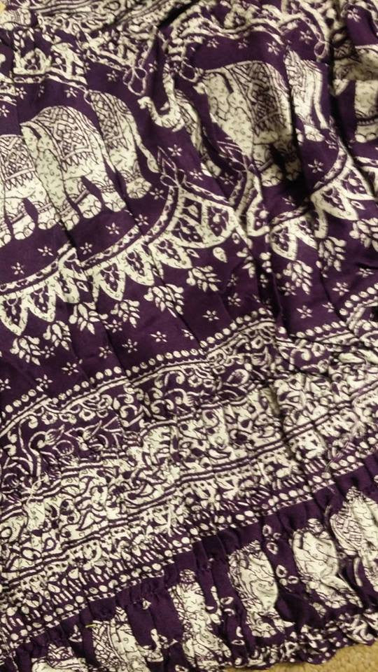 Womens Elephant Long Off The Shoulder Sleeved Dress - HalfMoonMusic