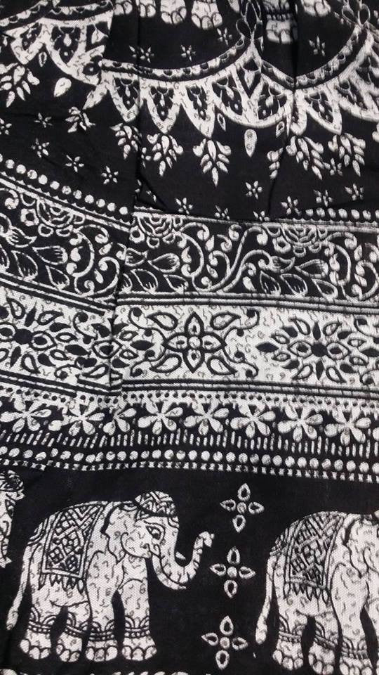 Womens Elephant Long Off The Shoulder Sleeved Dress - HalfMoonMusic