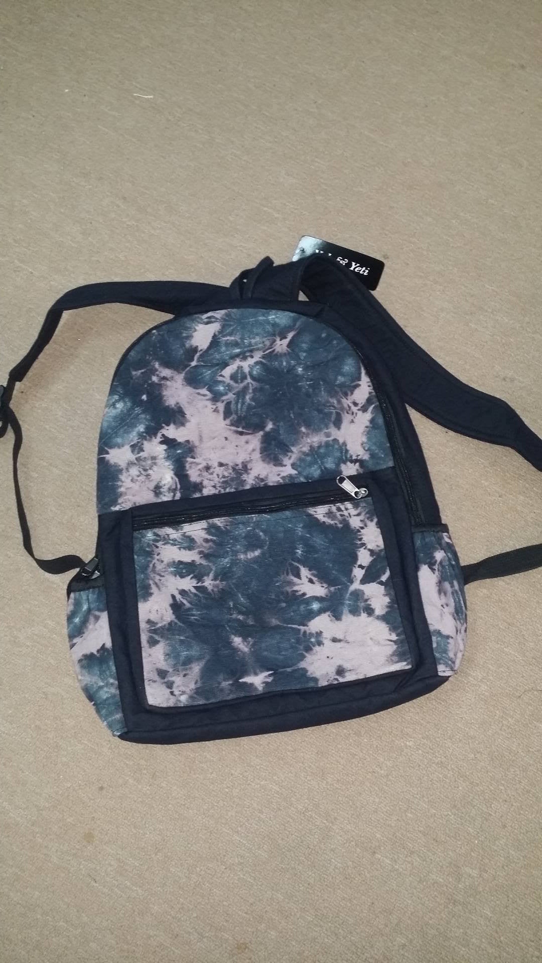 Two Toned Black Tie Dye Backpack - HalfMoonMusic