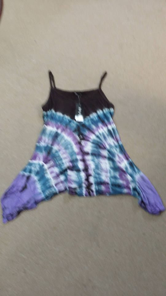 Womens Tie Dye Flowy Tunic - HalfMoonMusic