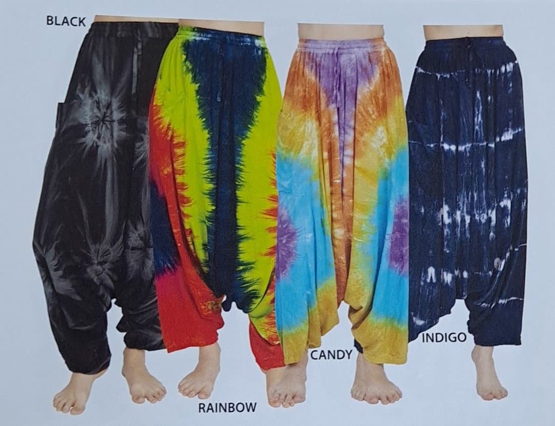 Alibaba Tie Dye Boho Harem Drawstring Pants - HalfMoonMusic
