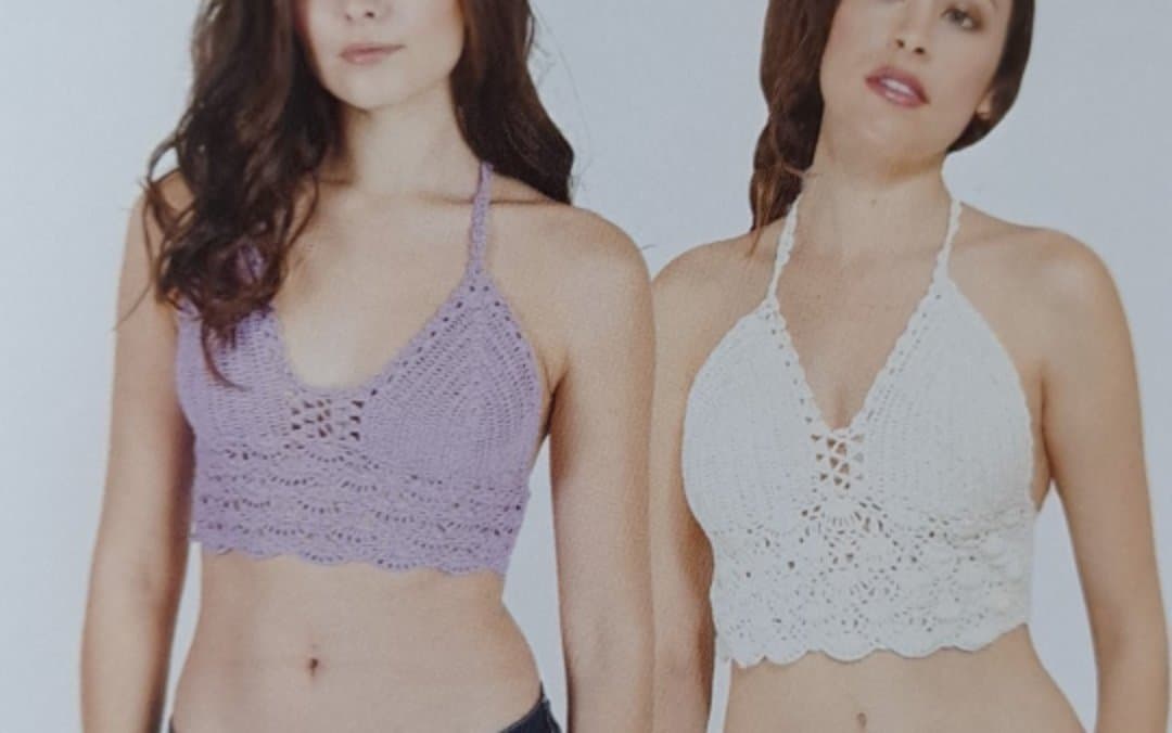 Womens Hippie Crochet Halter Top - HalfMoonMusic