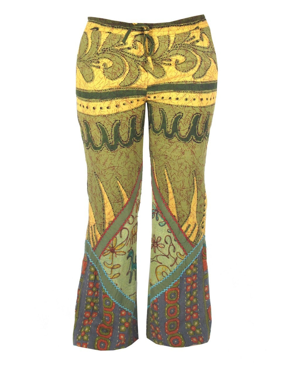 Patchwork Bell Bottom Pants - HalfMoonMusic
