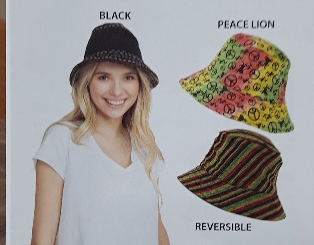 Roots Rasta Reversible Bucket Hat - HalfMoonMusic