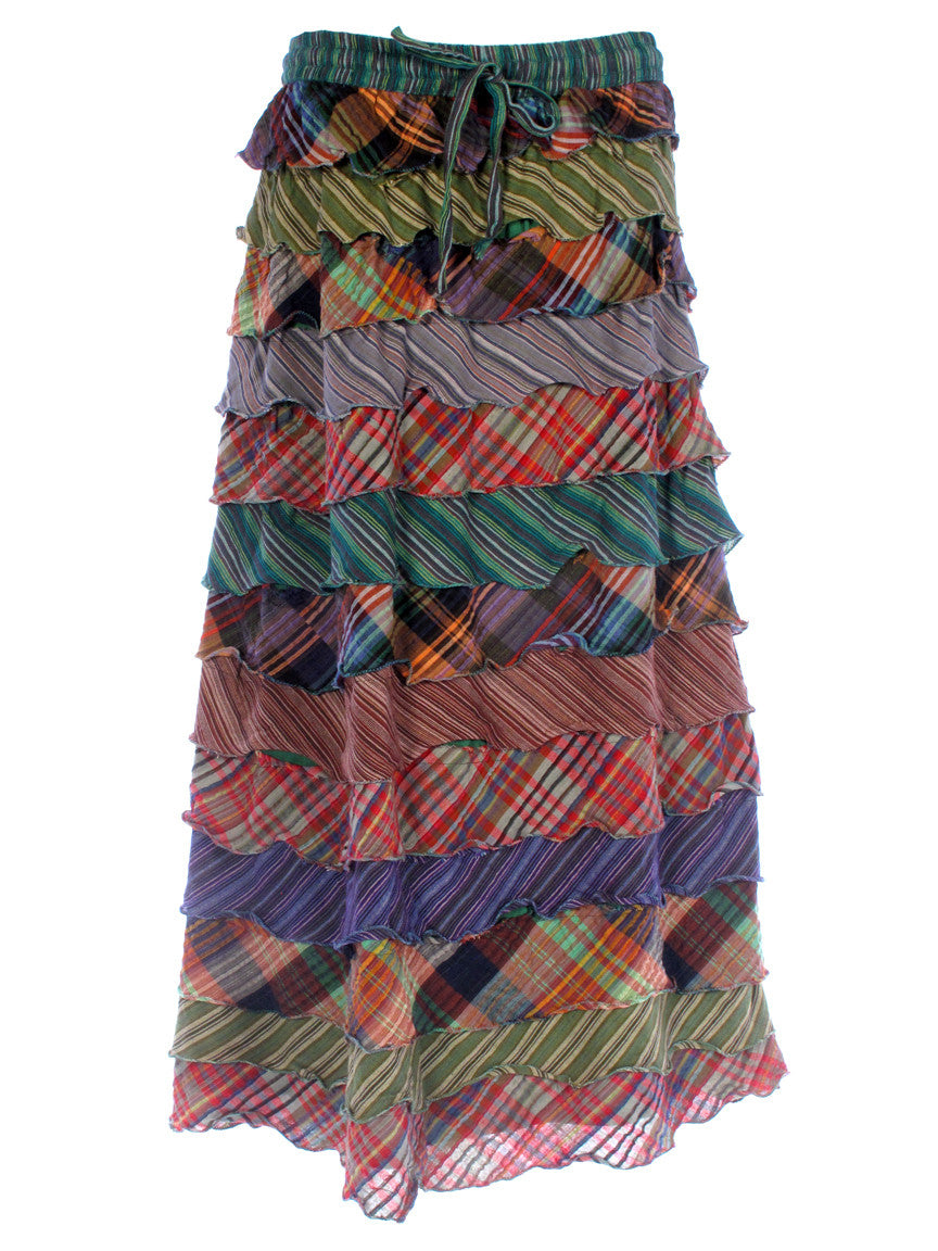 Layered Stripe Skirt - HalfMoonMusic