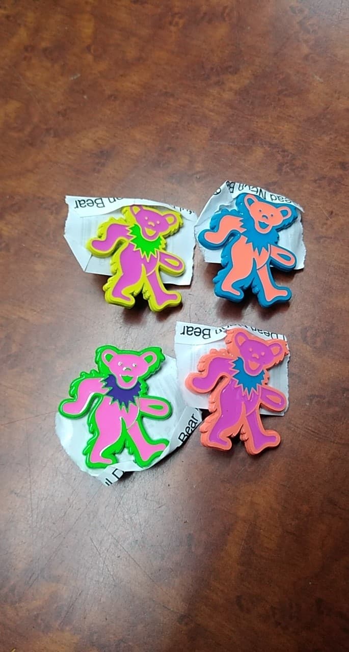 Grateful Dead Neon Bear Hat Pin - HalfMoonMusic
