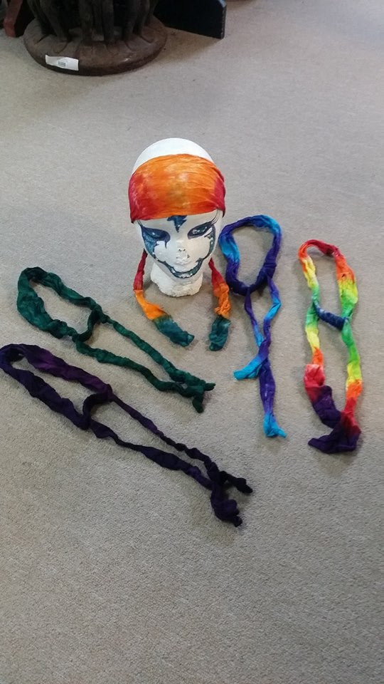Tie Dye With Tails Thin Headband - HalfMoonMusic