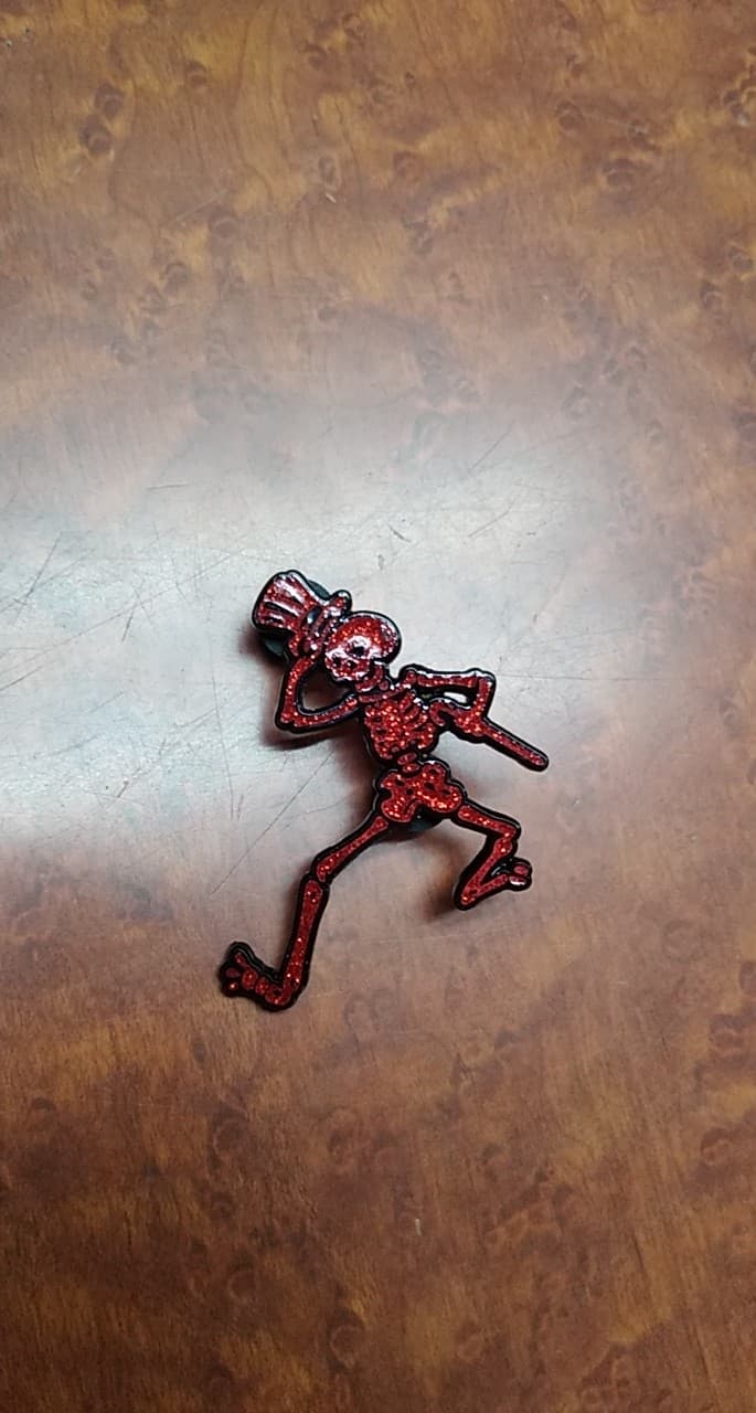 Grateful Dead Glitter Skeleton Hat Pin - HalfMoonMusic