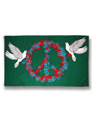 Peace and Love Flag - HalfMoonMusic