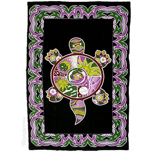 Psychedelic Turtle Tapestry - HalfMoonMusic