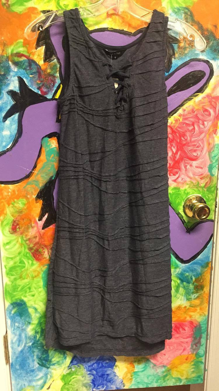 Stitch V Neck Dress with Strap - HalfMoonMusic