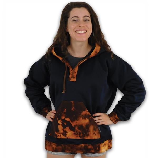 Stretch Cotton Tie-Dye Trim Hoodie - HalfMoonMusic