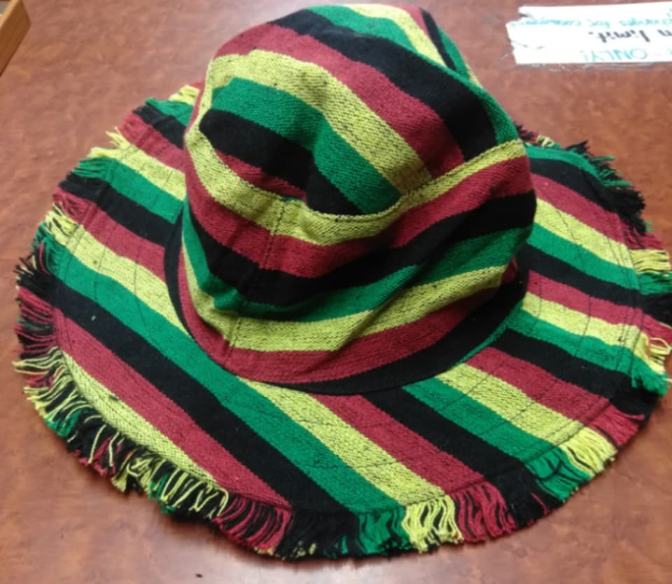 Rasta Pattern Hemp Hat - HalfMoonMusic