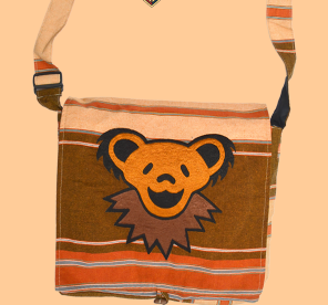 Grateful Dead Hand Embroidered Dancing Bear DJ Messenger Bag - HalfMoonMusic