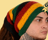 Rasta Fleece Lined Wool Knit Dread Tube - HalfMoonMusic