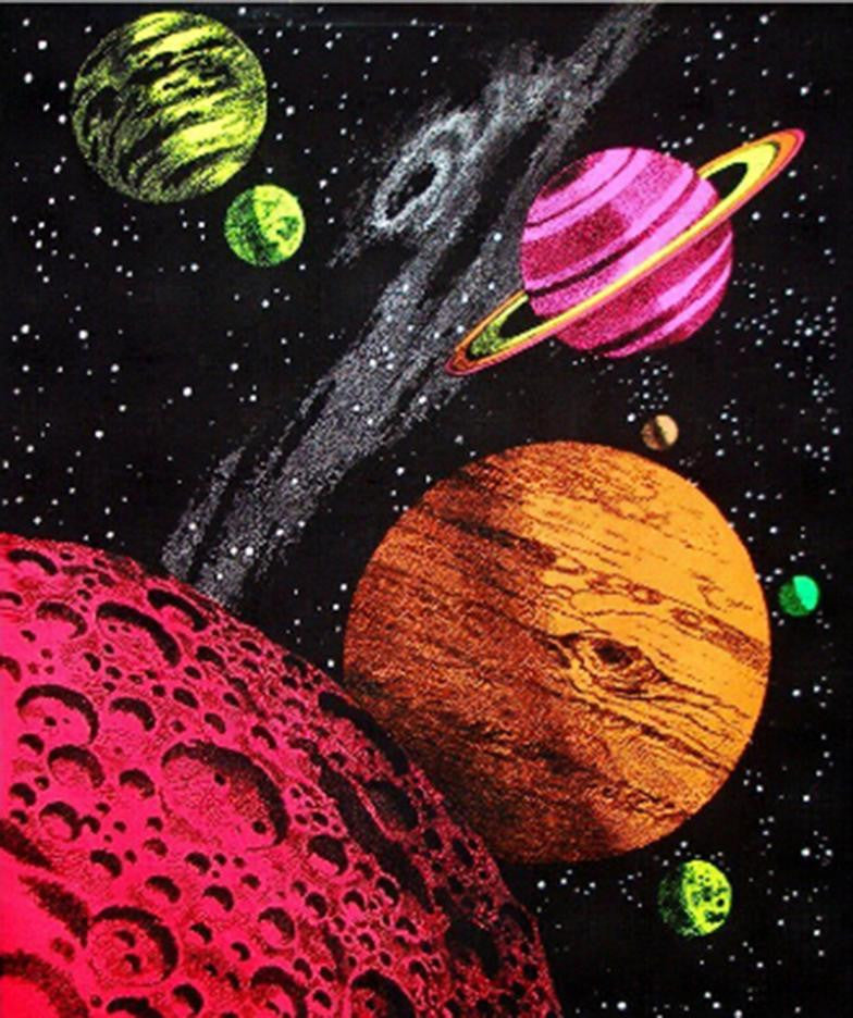 Galaxy Black Light Reactive Tapestry - HalfMoonMusic