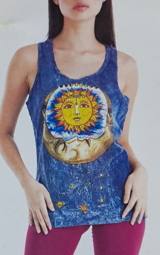 Womens Sun & Moon Astral Tank Top - HalfMoonMusic