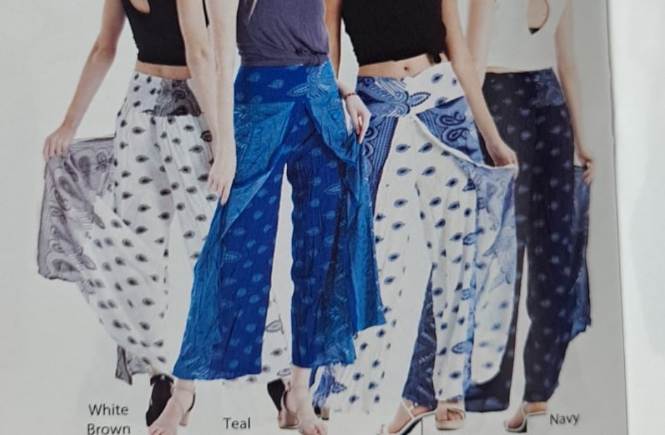 Womens Rayon Sectional Open Flap Harem Pants - HalfMoonMusic