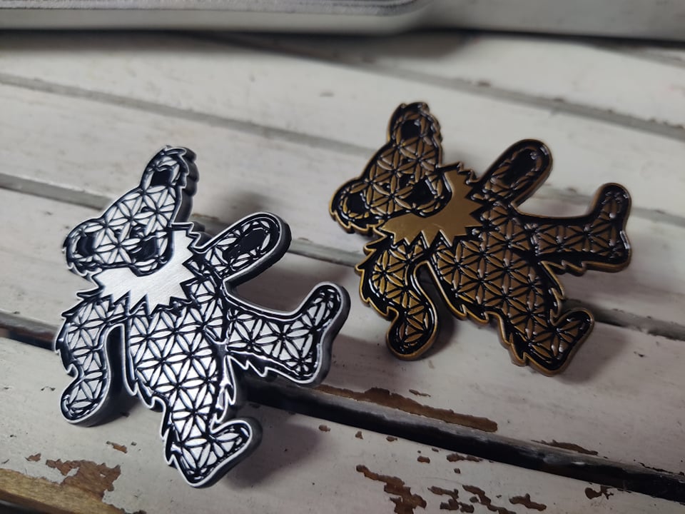Flower Of Life Bear Hat Pin - HalfMoonMusic