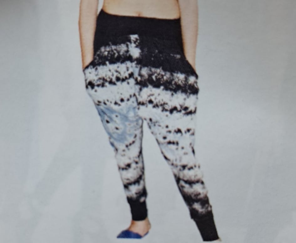 Womens Spandex Tie-Dye Ripple Harem Pants - HalfMoonMusic