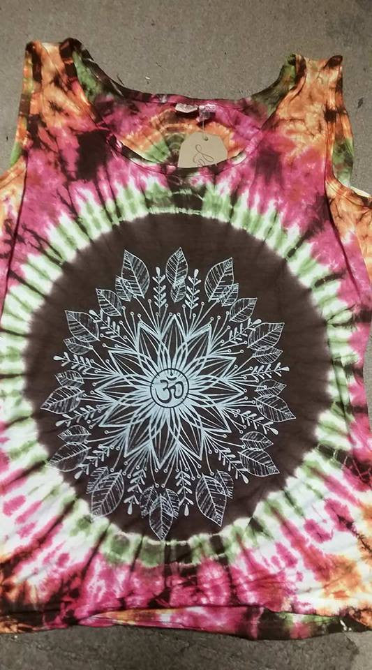 Tie Dye Om Tank Top - HalfMoonMusic