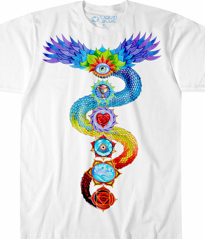 Chakra White Athletic T-Shirt - HalfMoonMusic