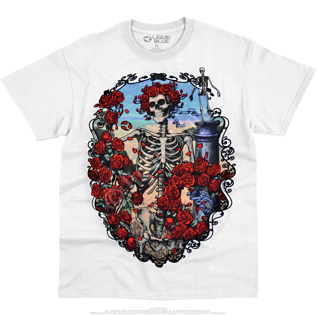 Mens 30th Anniversary Grateful Dead White T-shirt - HalfMoonMusic