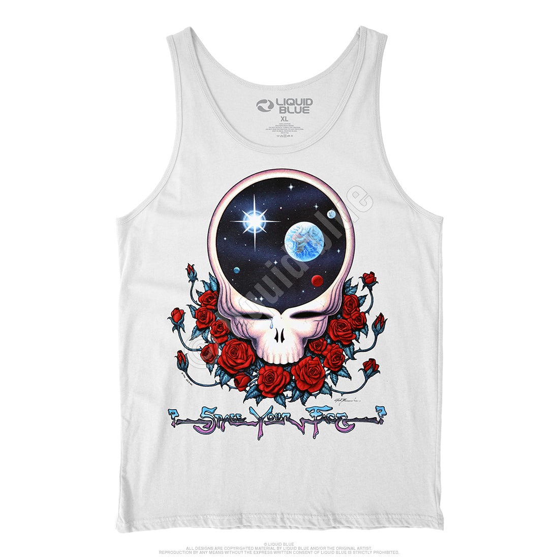 Mens Grateful Dead Space Face Tank Top - HalfMoonMusic
