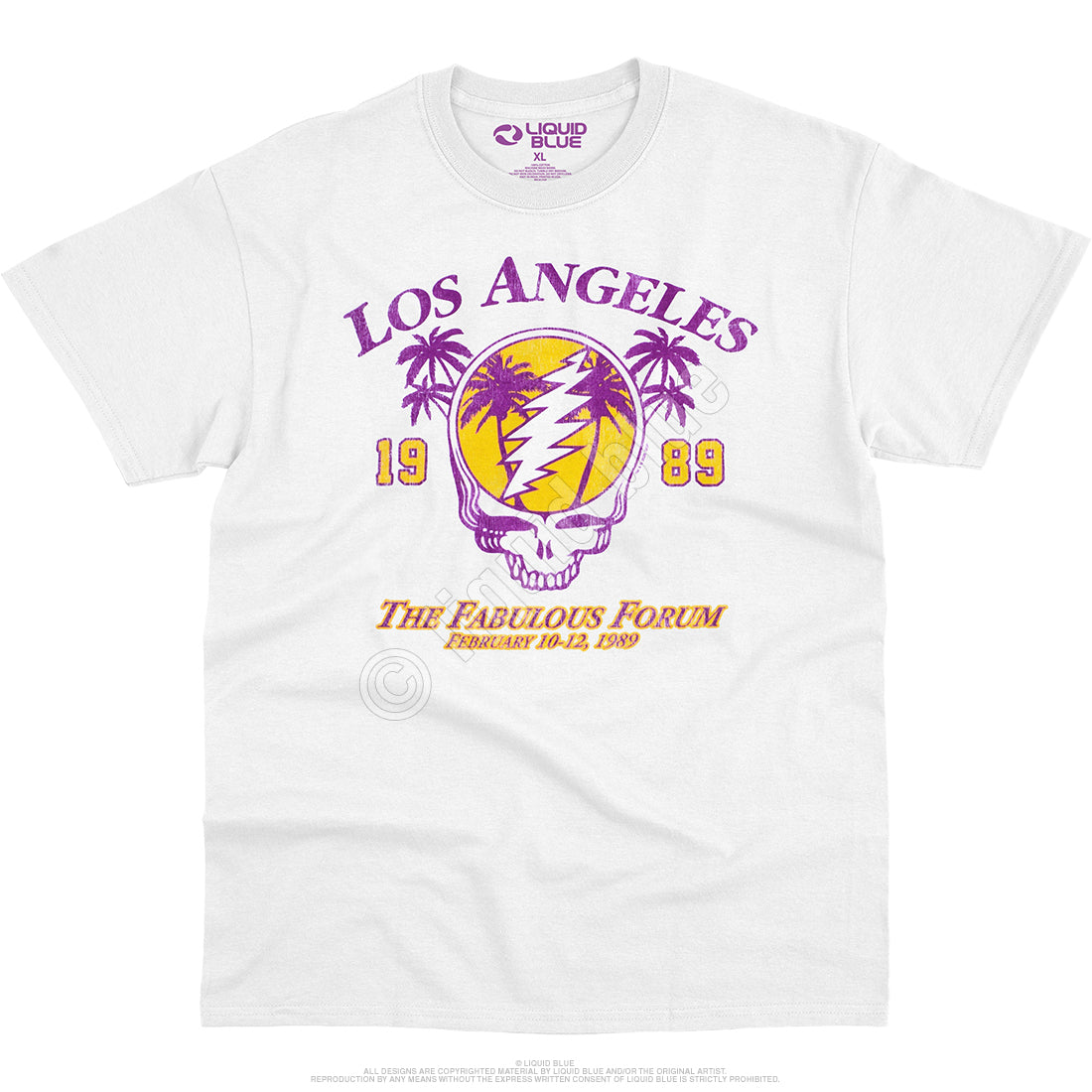 Mens Grateful Dead LA Forum White T-shirt - HalfMoonMusic