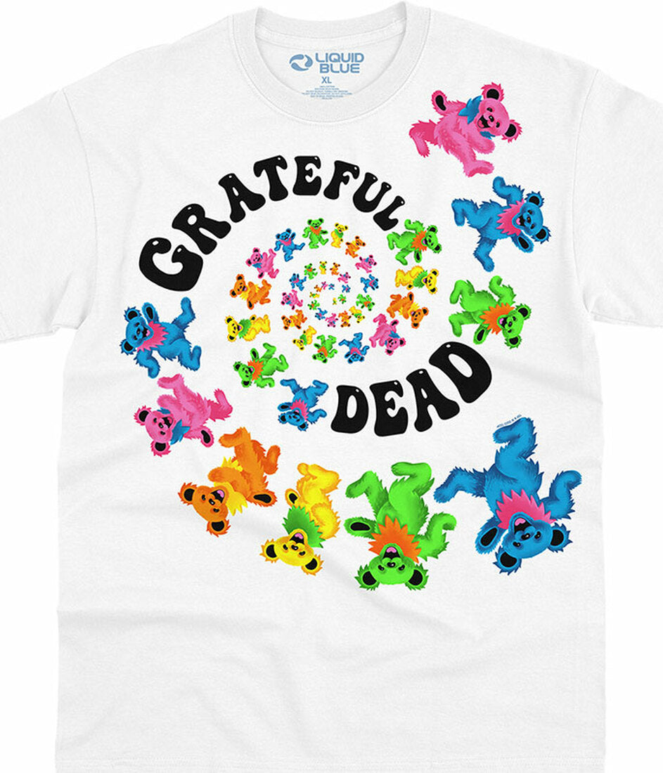 Liquid Blue Men's Grateful Dead Dancing Bears 3.0 Spiral T-Shirt 2XL