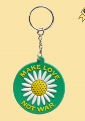 Make Love Not War Rubber Key Chain - HalfMoonMusic