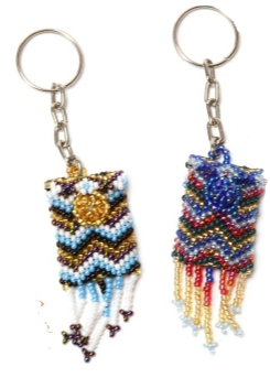 Seed Bead Mini Satchel Key Chain - HalfMoonMusic