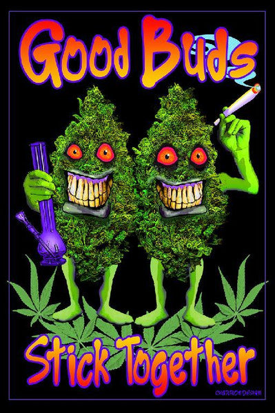 Good Buds Stick Together Blacklight Poster - HalfMoonMusic