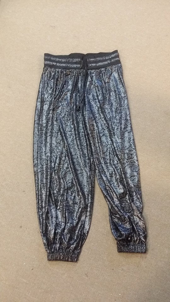 Metallic Printed Stretchy Harem Pants - HalfMoonMusic