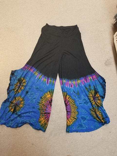Half Tie Dye Spandex Wide Legged Pants - HalfMoonMusic