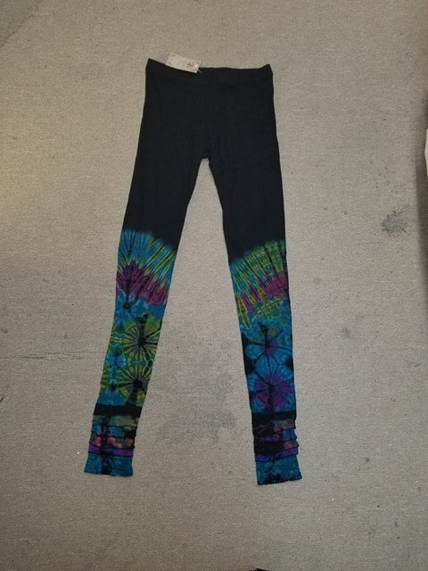 Womens Spandex Half Tie-Dye Ombre Leggings - HalfMoonMusic
