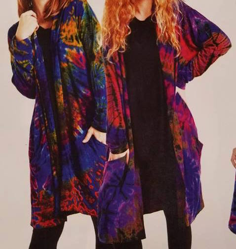 Tie Dye Long Spandex Jacket with Pocket - HalfMoonMusic