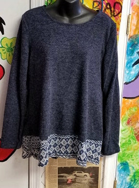 Wool Tunic With Lace Trim - HalfMoonMusic
