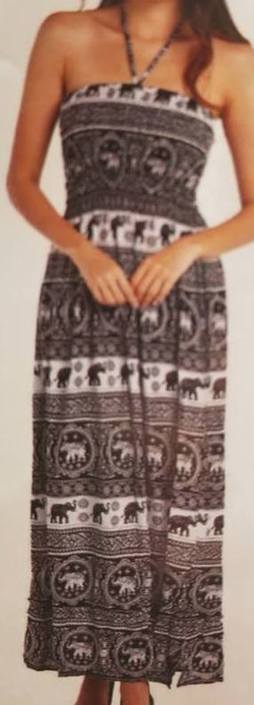 Womens Long Strapless Elephant Dress - HalfMoonMusic