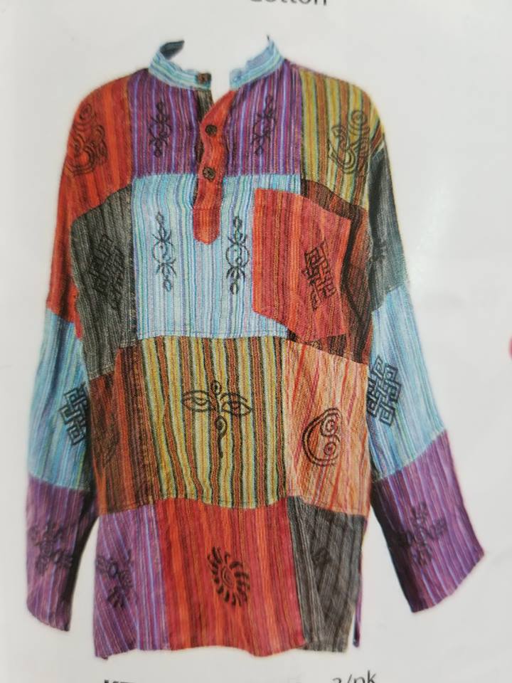 Mens Patchwork Shirt - HalfMoonMusic
