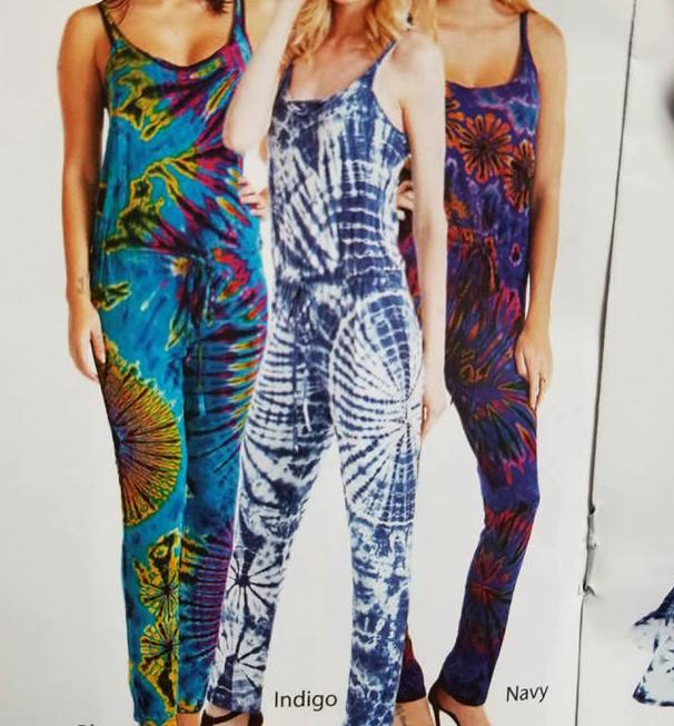 Sleeveless Tie Dye Spandex Jumpsuit - HalfMoonMusic
