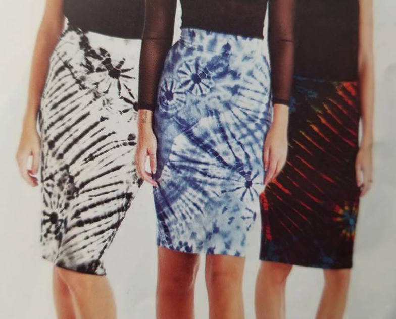 Tie Dye Spandex Pencil Skirt - HalfMoonMusic