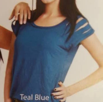 Solid Color Razor Cut Short Sleeve Shirt - HalfMoonMusic