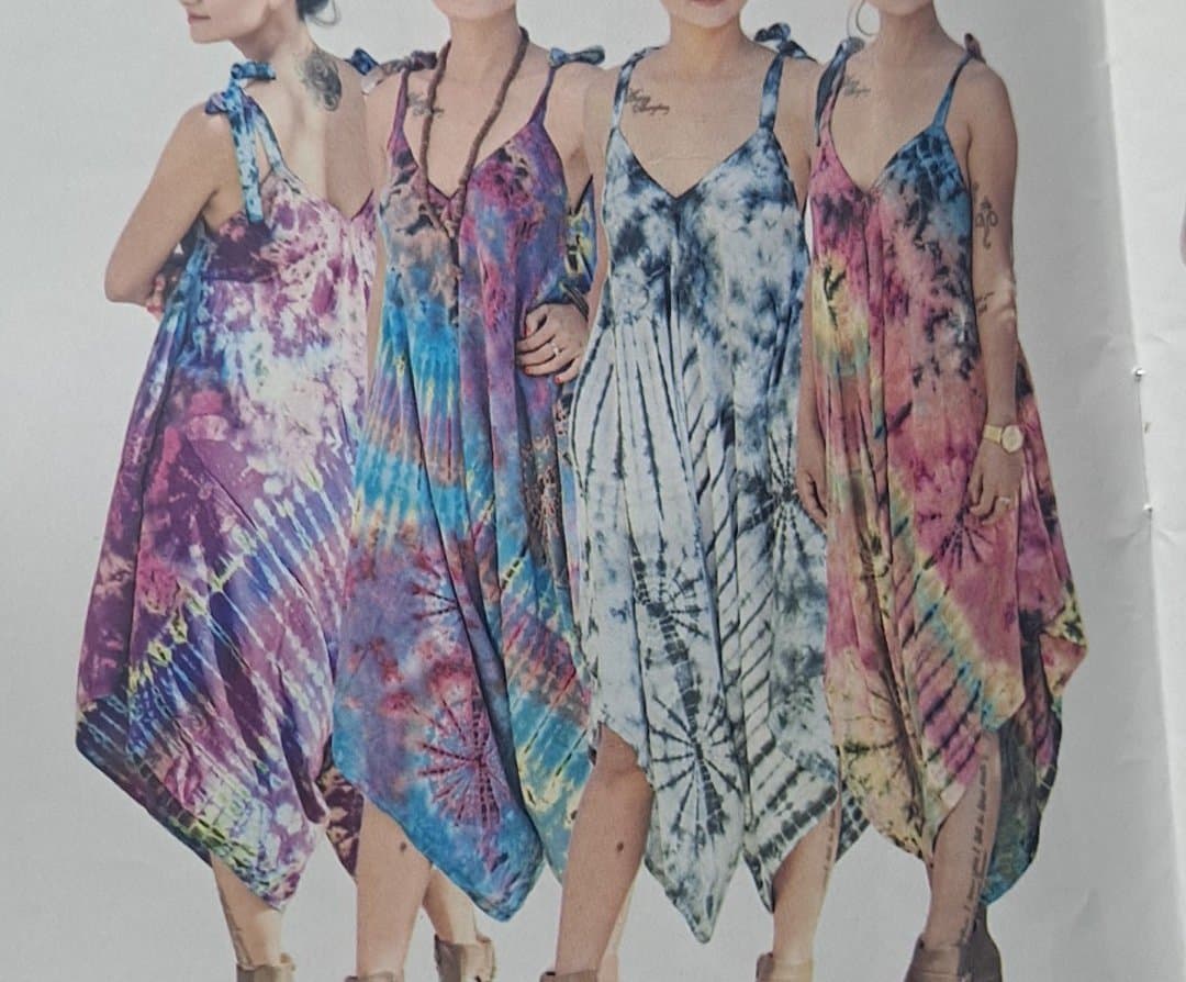 Womens Rayon Tie-Dye Harem Pant Jumpsuit - HalfMoonMusic