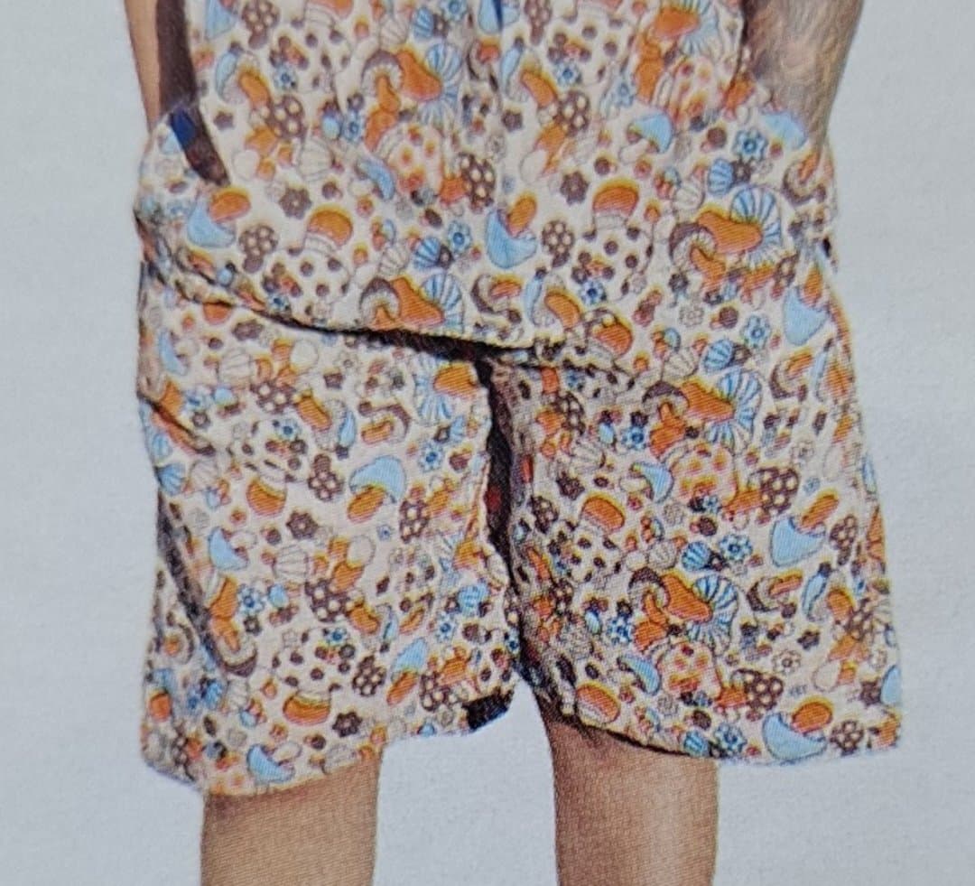 Mens Floral Mushroom Shorts - HalfMoonMusic