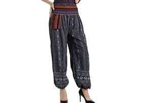 Womens Grey Tribal Pants - HalfMoonMusic