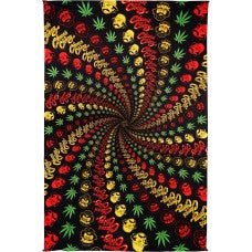 3D Cheech and Chong Spirals Tapestry - HalfMoonMusic