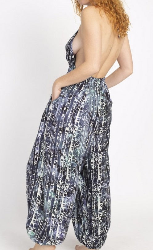 Womens Woods Batik Tie Dye Overall Pants - HalfMoonMusic