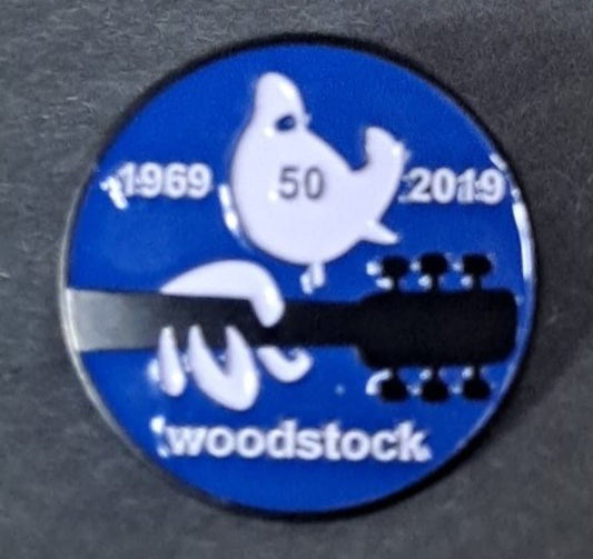 Woodstock Blue Classic Bird Logo Hat Pin - HalfMoonMusic