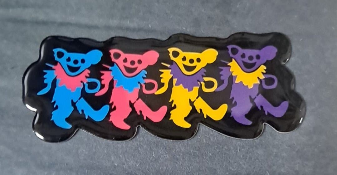 Grateful Dead 4 Dancing Bears Metal Sticker - HalfMoonMusic